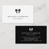 白黒の弓ミニマかわいらしリスト 名刺 (正面/裏面)