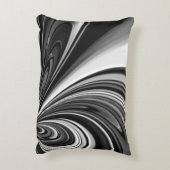 白黒の弓抽象芸術 アクセントクッション (裏面(縦))