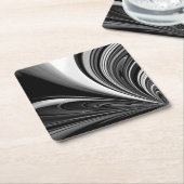白黒の弓抽象芸術 スクエアペーパーコースター (アングル)