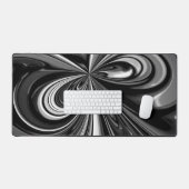 白黒の弓抽象芸術 デスクマット (キーボード&マウス)