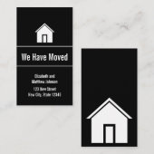 白黒の引っ越しアナウンスアドレスの挿入 エンクロージャーカード (正面/裏面)