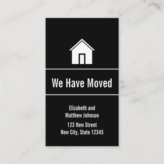 白黒の引っ越しアナウンスアドレスの挿入 エンクロージャーカード (正面)