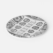 白黒の形状パタアステカーン ペーパープレート (アングル)