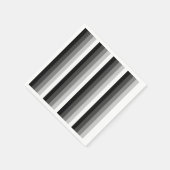 白黒の影のストライプ スタンダードカクテルナプキン (角)