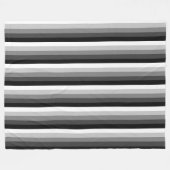 白黒の影のストライプ フリースブランケット (正面(横))