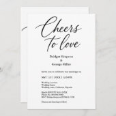 白黒の応援を愛するエレガントな結婚式の魅力 招待状 (正面/裏面)