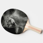 白黒の怒っているライオン 卓球ラケット (横)