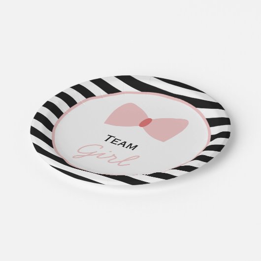 白黒の性ストライプが弓を明かす ペーパープレート (アングル)