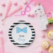 白黒の性ストライプが蝶ネクタイを明かす ペーパープレート (パーティー)