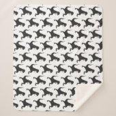 白黒の恐竜クリスマスシェルパブランケット シェルパブランケット (正面)