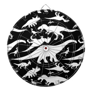 白黒の恐竜パターン ダーツボード