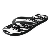 白黒の恐竜パターン ビーチサンダル (アングル)