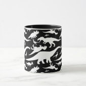白黒の恐竜パターン マグカップ (中央)