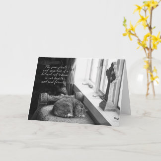 白黒の悔やみや弔慰カードで猫を失う カード