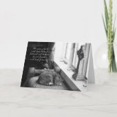 白黒の悔やみや弔慰カードで猫を失う カード (正面)