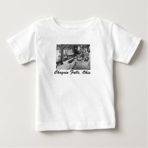 白黒の悔恨滝オハ絵画イオのTシャツ ベビーTシャツ