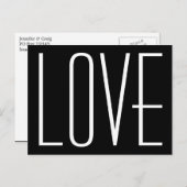 白黒の愛の日付を保存 案内ポストカード