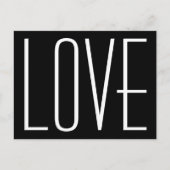 白黒の愛の日付を保存 案内ポストカード (正面)
