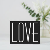 白黒の愛の日付を保存 案内ポストカード