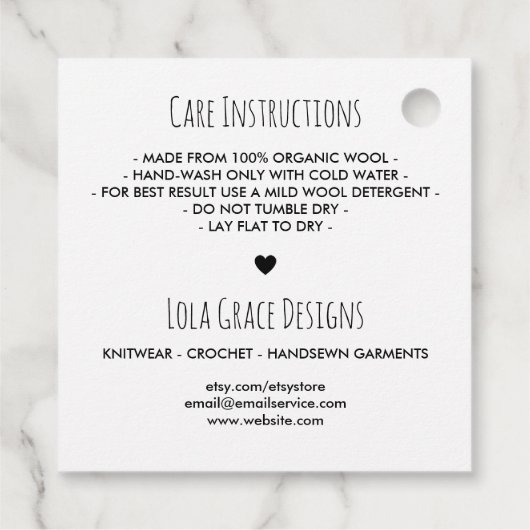 白黒の愛の点 フェイバータグ (裏面)