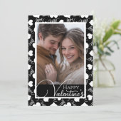 白黒の愛ハートハッピーバレンタインの写真 シーズンカード (スタンド正面)