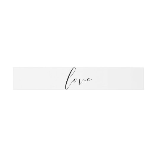 白黒の愛ミニマルモダン結婚の 招待状ベリーバンド (フラット)