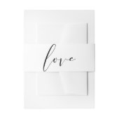 白黒の愛ミニマルモダン結婚の 招待状ベリーバンド (正面例)