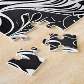 白黒の愛:シルエットカップルのキス ジグソーパズル (側面)