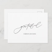 白黒の感謝はがき ポストカード (正面/裏面)