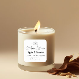 白黒の成分キャンドルラベル スクエアシール