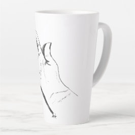 白黒の手が描かれたコーヒーマグ カフェラテマグ