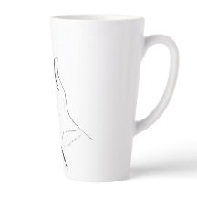 白黒の手が描かれたコーヒーマグ