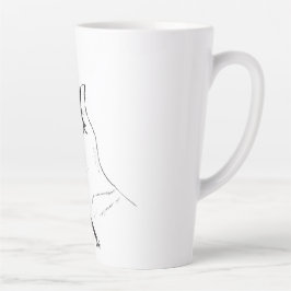 白黒の手が描かれたコーヒーマグ カフェラテマグ