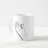 白黒の手が描かれたコーヒーマグ コーヒーマグカップ (正面左)