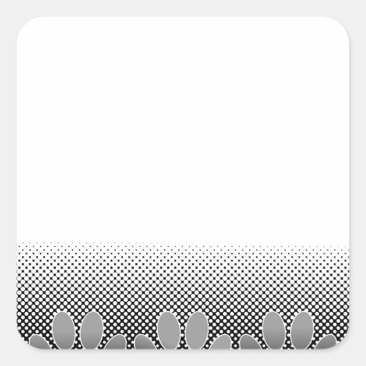白黒の手のグラデーションの背景 スクエアシール (正面)