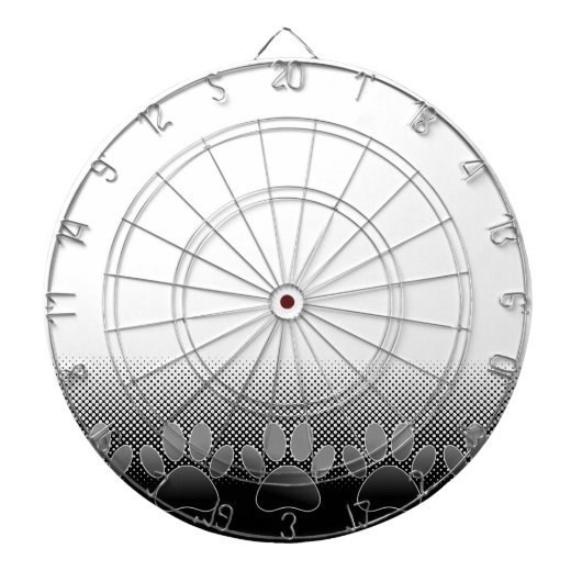 白黒の手のグラデーションの背景 ダーツボード (正面)