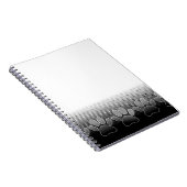 白黒の手のグラデーションの背景 ノートブック (右側)