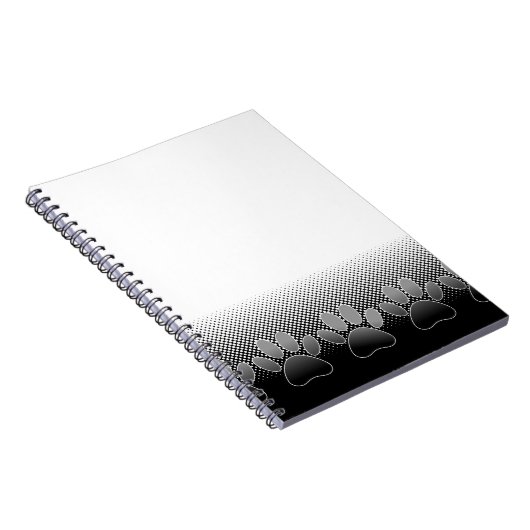 白黒の手のグラデーションの背景 ノートブック (右側)