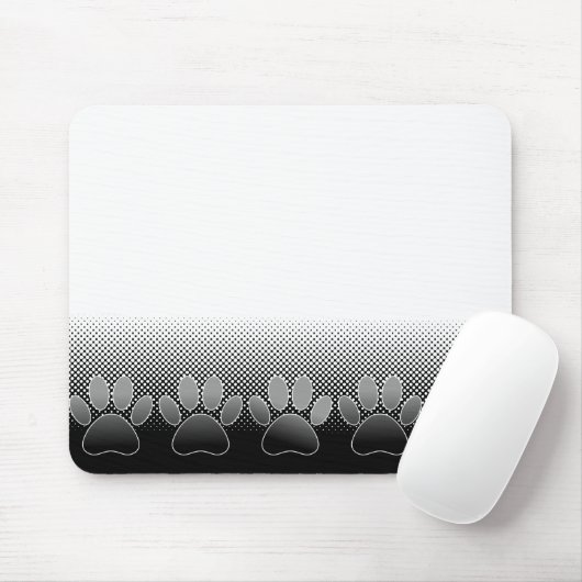 白黒の手のグラデーションの背景 マウスパッド (マウス)