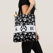 白黒の手の署名 トートバッグ (クローズアップ)