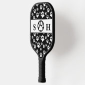 白黒の手の署名 ピックルボールラケット (左)