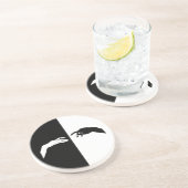 白黒の手モダン線アート コースター (側面)