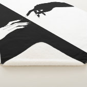 白黒の手モダン線アート シェルパブランケット (3/4)