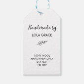 白黒の手作りのクリーンなユーザー ギフトタグ (正面)