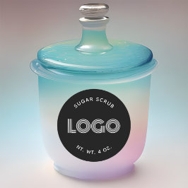 白黒の手作りモダンシュガースクラブのロゴ ラウンドシール