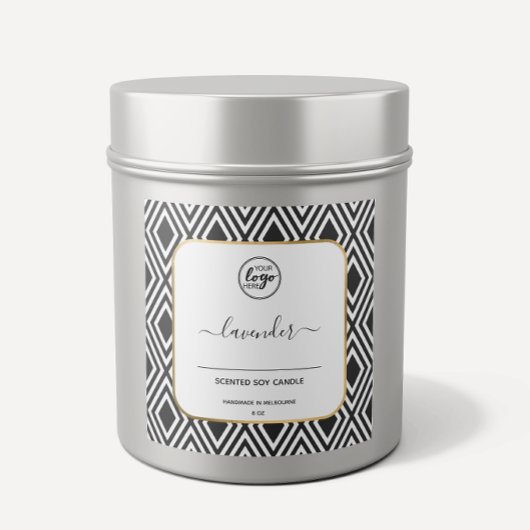 白黒の手作り書道蝋燭ラベル スクエアシール