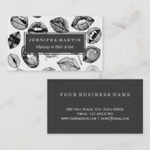 白黒の手描きの甘美な唇 名刺 (正面/裏面)