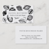 白黒の手描きの甘美な唇 名刺 (正面/裏面)