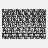 白黒の手描きハート愛 ラッピングペーパーシート (正面3)