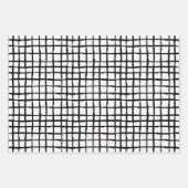 白黒の手描きハート愛 ラッピングペーパーシート (正面2)